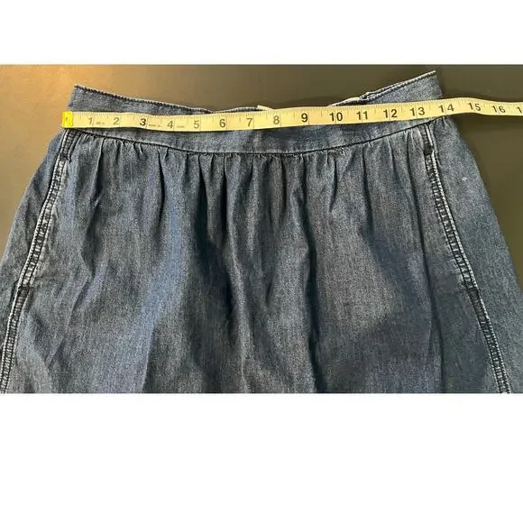 Old Navy Women's A-Line Chambray Skirt Size S Blue Short Casual Elastic Waist - Picture 6 of 8